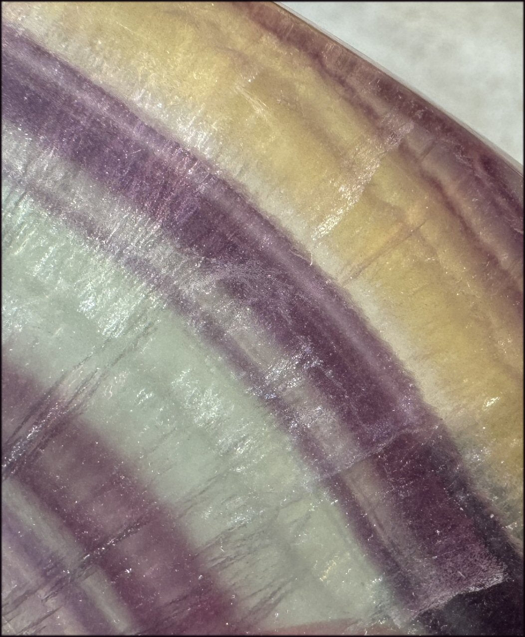 Banded FLUORITE Flame of Life Standing Stone - Excellent for meditation