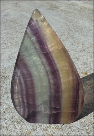 Banded FLUORITE Flame of Life Standing Stone - Excellent for meditation