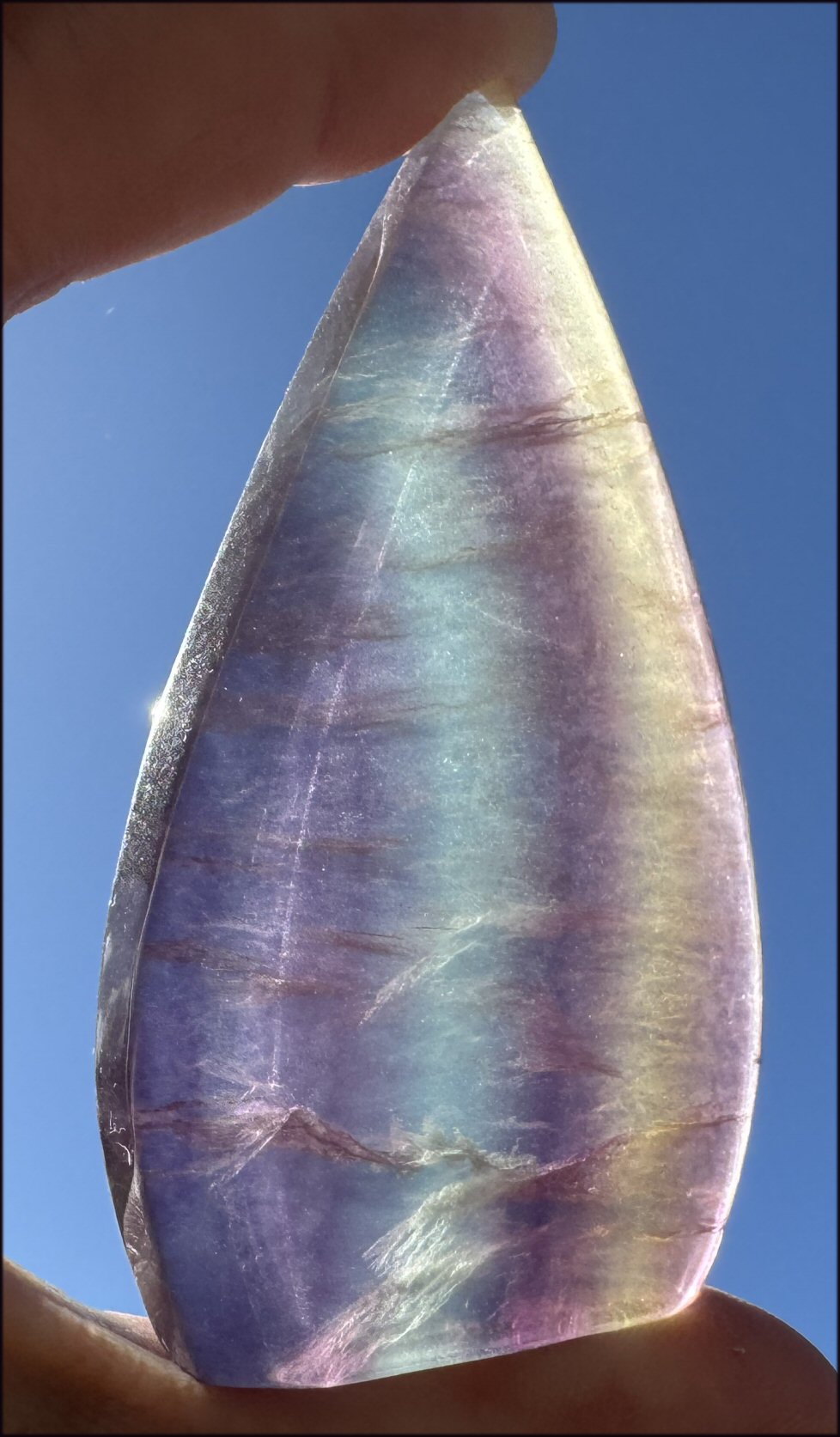 Banded FLUORITE Flame of Life Standing Stone - Excellent for meditation