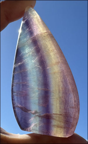 Banded FLUORITE Flame of Life Standing Stone - Excellent for meditation