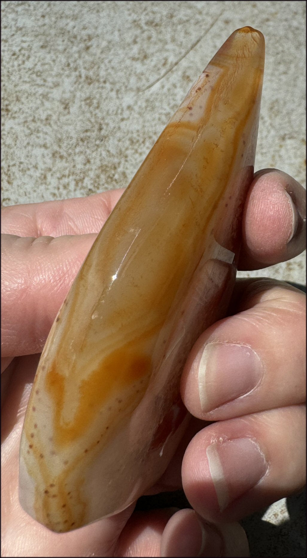 Carnelian FLAME OF LIFE Standing Stone - Joy, Courage