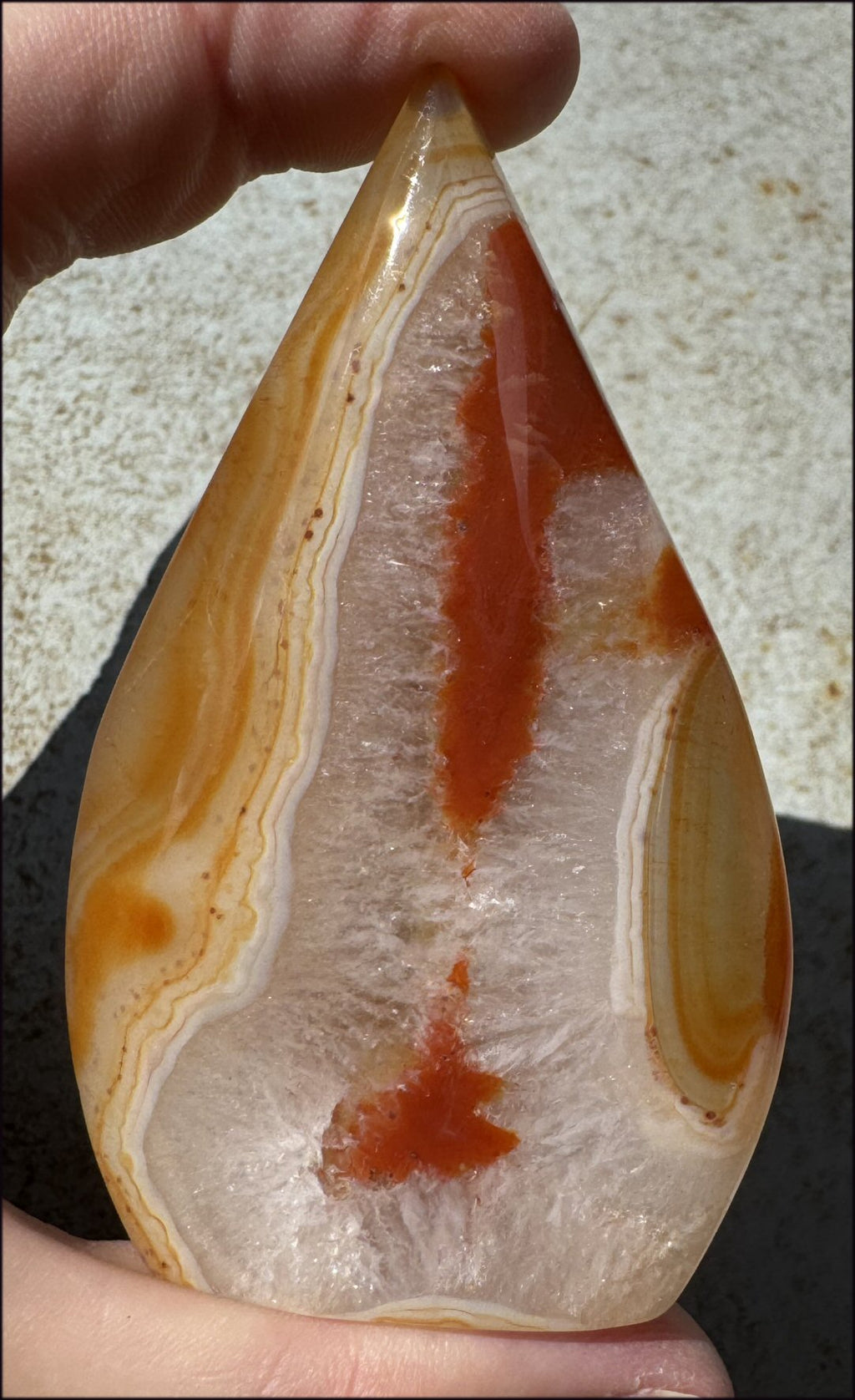 Carnelian FLAME OF LIFE Standing Stone - Joy, Courage