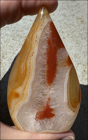 Carnelian FLAME OF LIFE Standing Stone - Joy, Courage