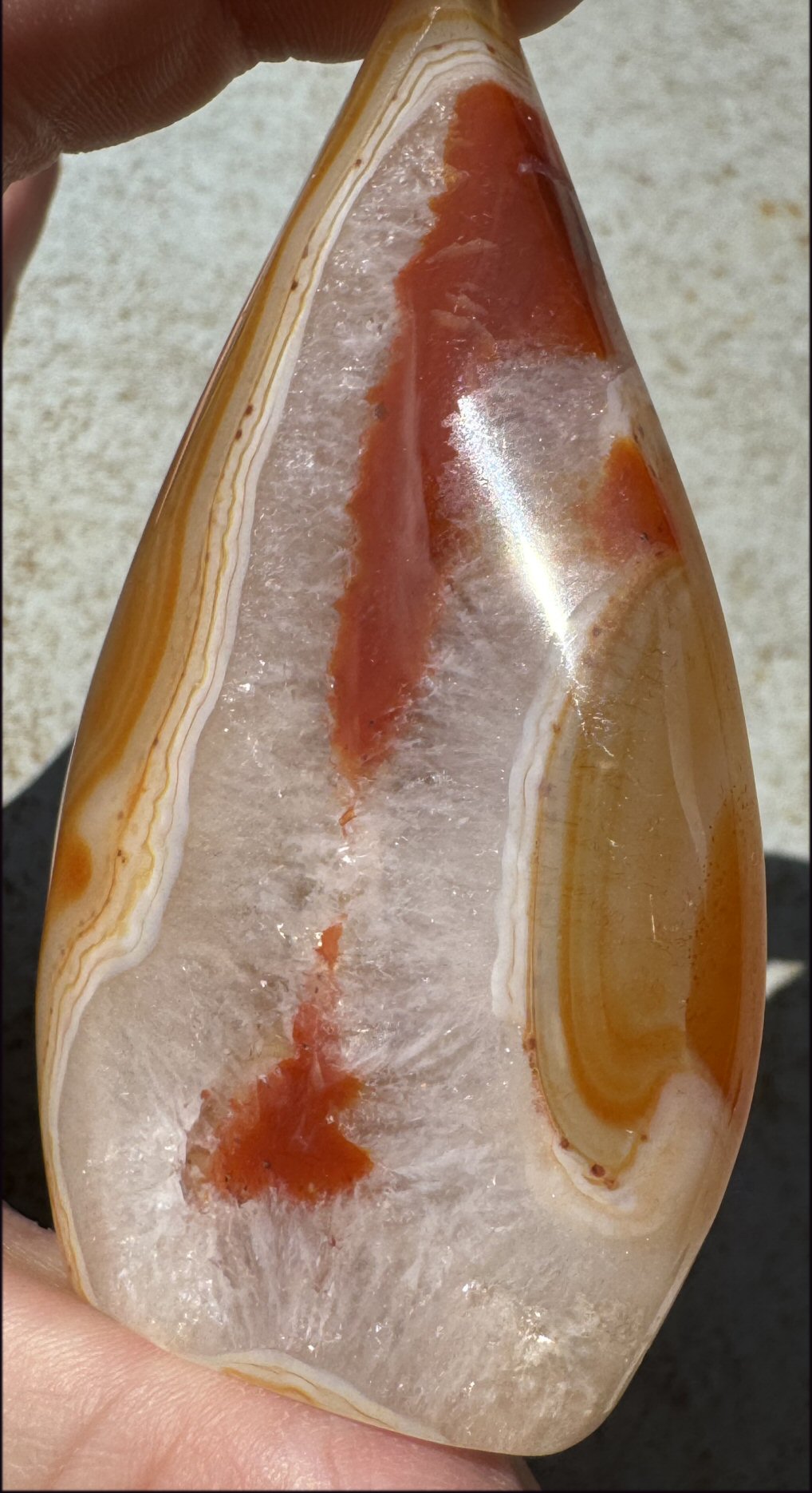 Carnelian FLAME OF LIFE Standing Stone - Joy, Courage