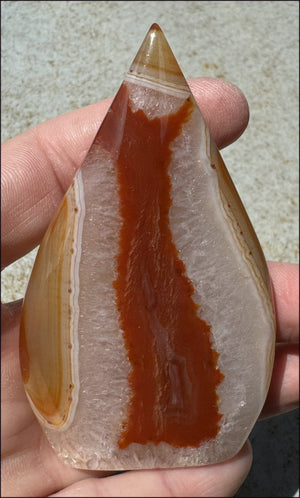 Carnelian FLAME OF LIFE Standing Stone - Joy, Courage