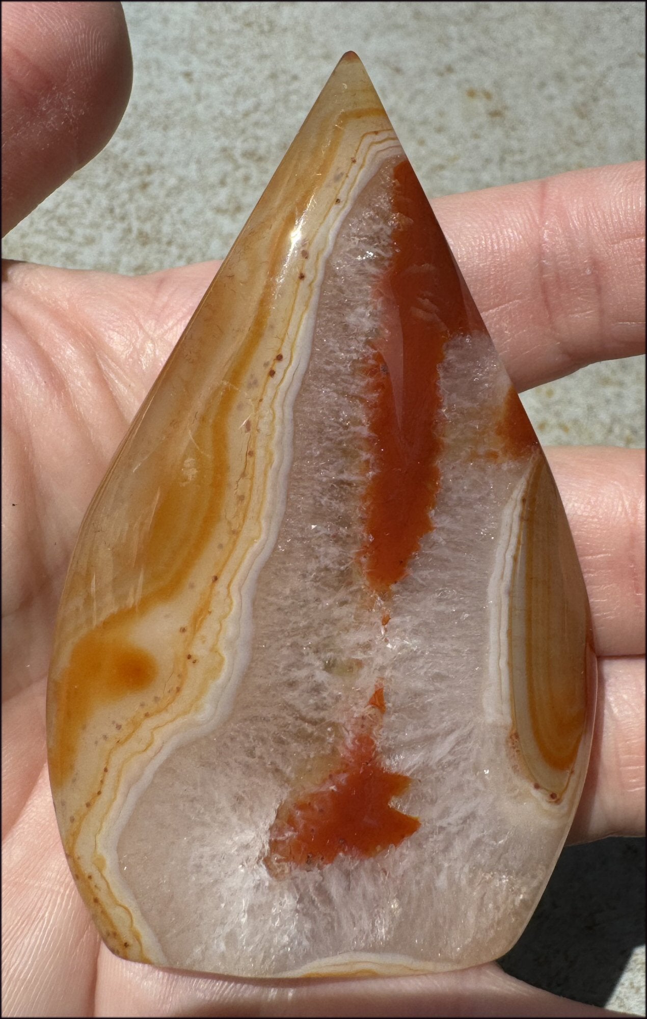 Carnelian FLAME OF LIFE Standing Stone - Joy, Courage