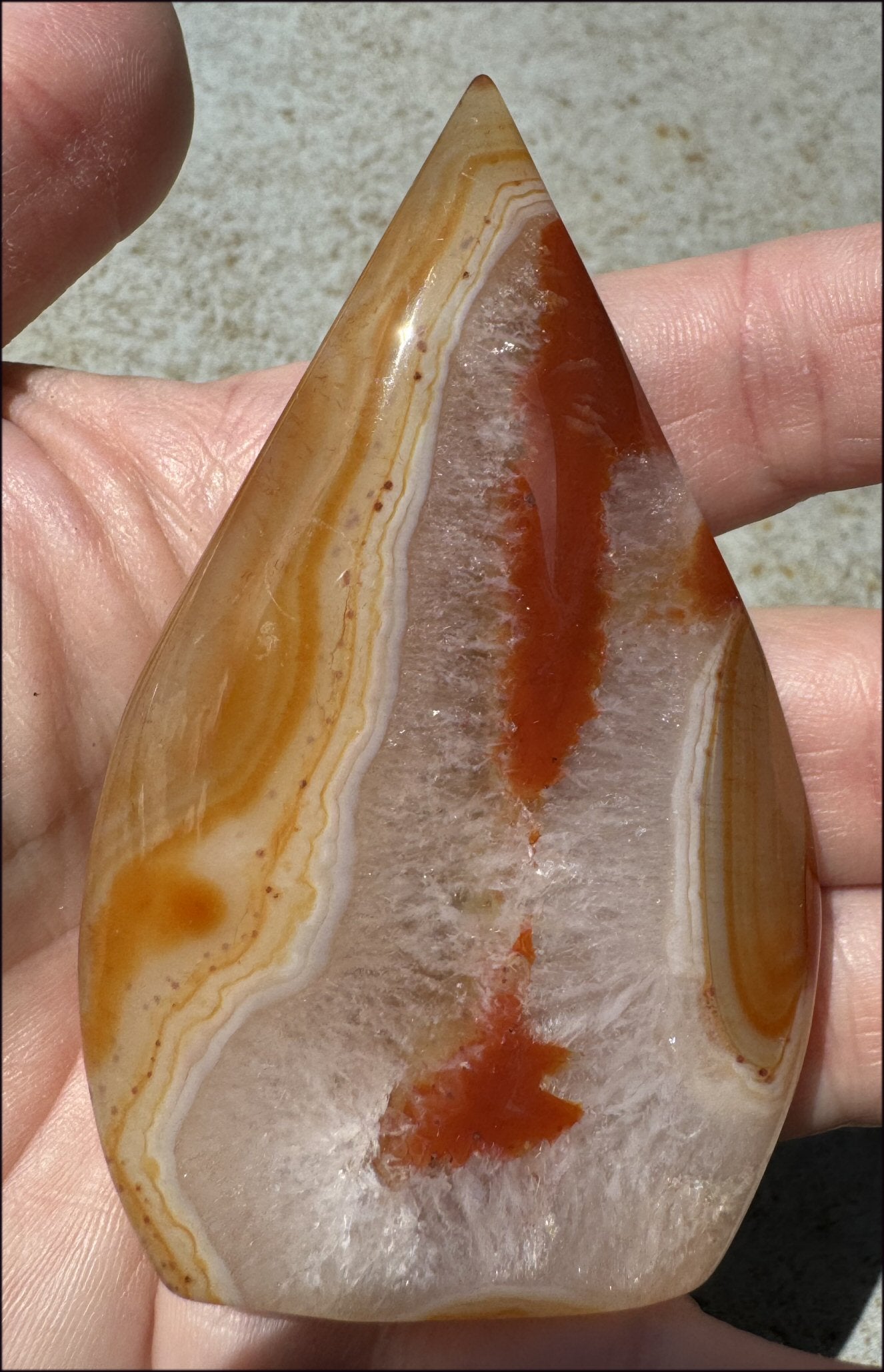 Carnelian FLAME OF LIFE Standing Stone - Joy, Courage