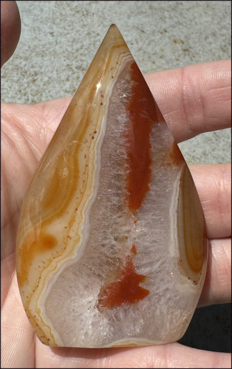 Carnelian FLAME OF LIFE Standing Stone - Joy, Courage