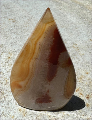 Carnelian FLAME OF LIFE Standing Stone - Joy, Courage