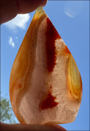 Carnelian FLAME OF LIFE Standing Stone - Joy, Courage