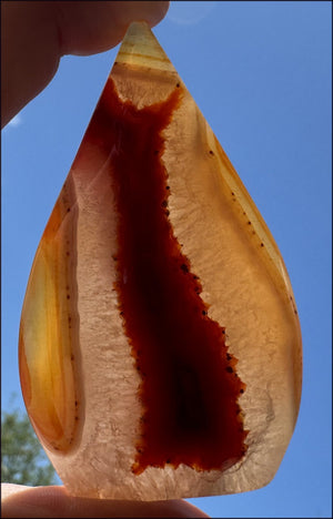 Carnelian FLAME OF LIFE Standing Stone - Joy, Courage