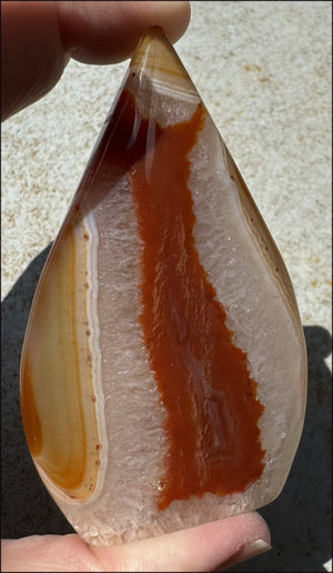 Carnelian FLAME OF LIFE Standing Stone - Joy, Courage