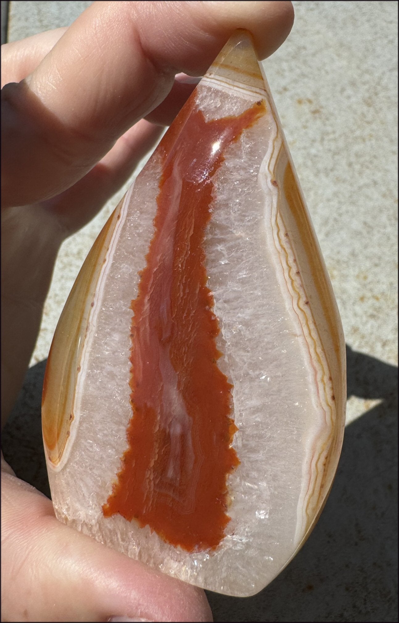 Carnelian FLAME OF LIFE Standing Stone - Joy, Courage