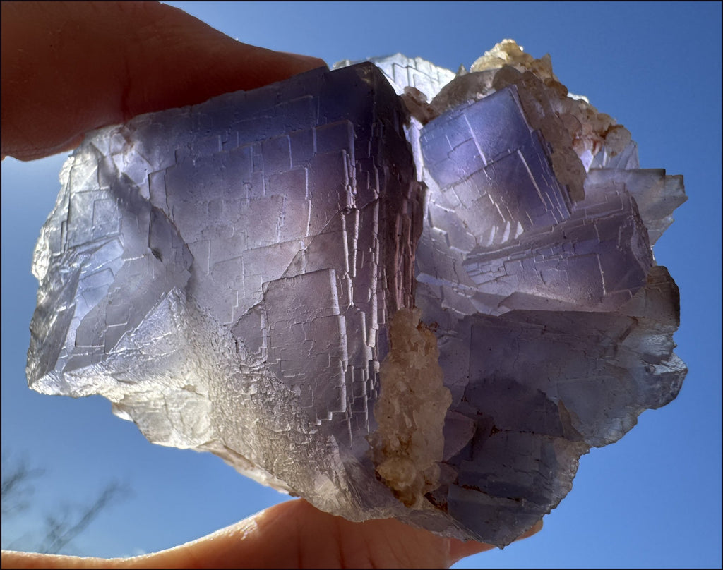 Lovely 1/2lb BLUE Fluorite Crystal Specimen with Hematite - Calming, Divination