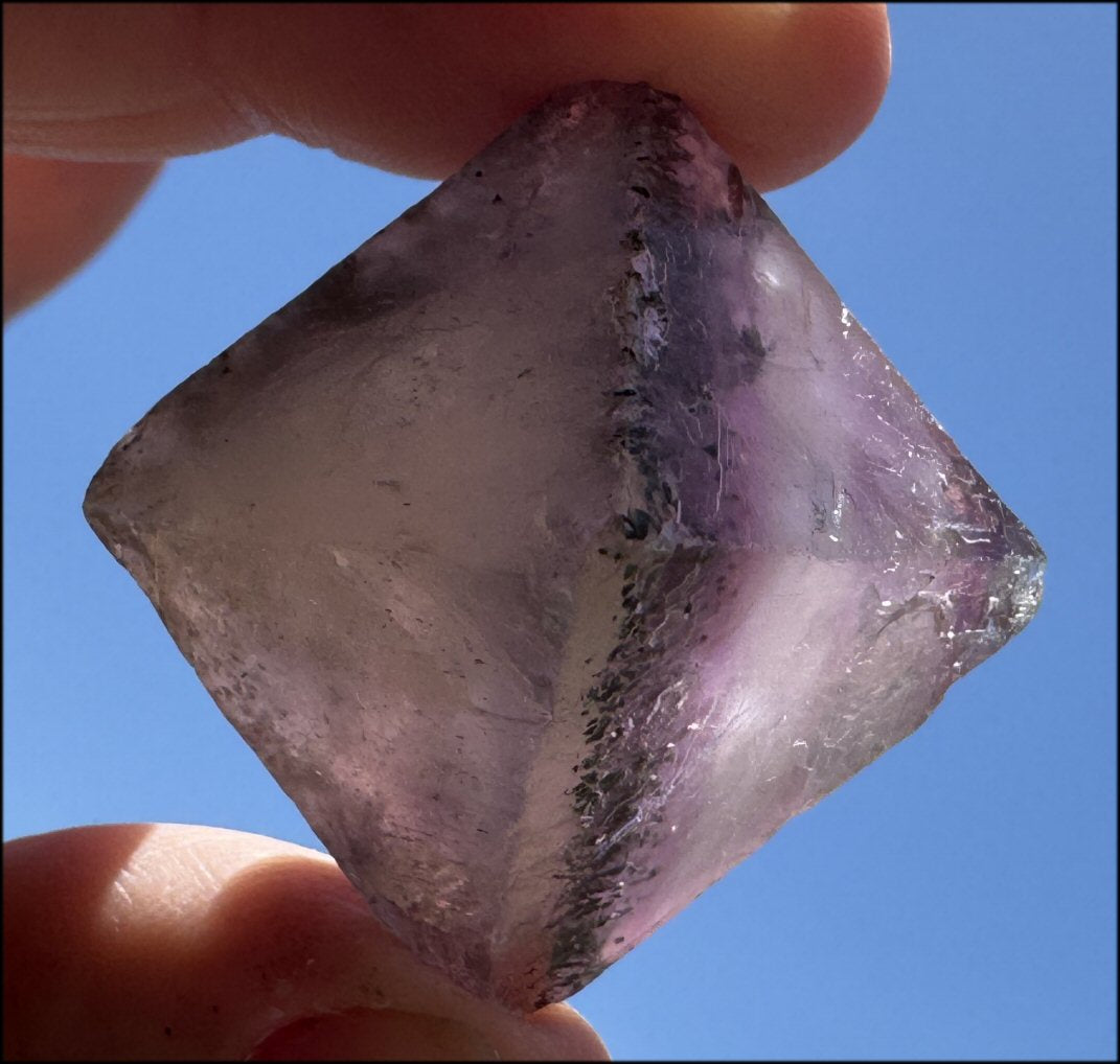 Natural Fluorite OCTAHEDRON Crystal with Pyrite - with Synergy 16+ years