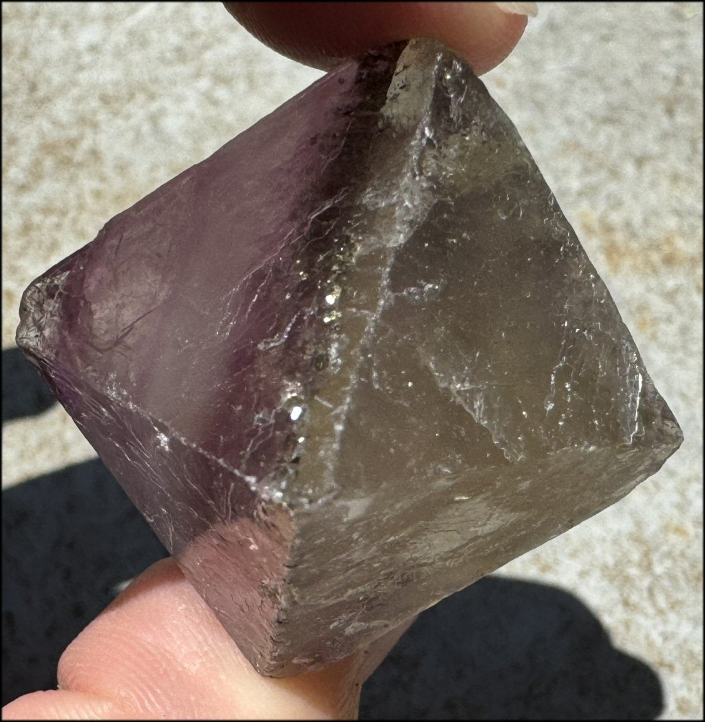 Natural Fluorite OCTAHEDRON Crystal with Pyrite - with Synergy 16+ years