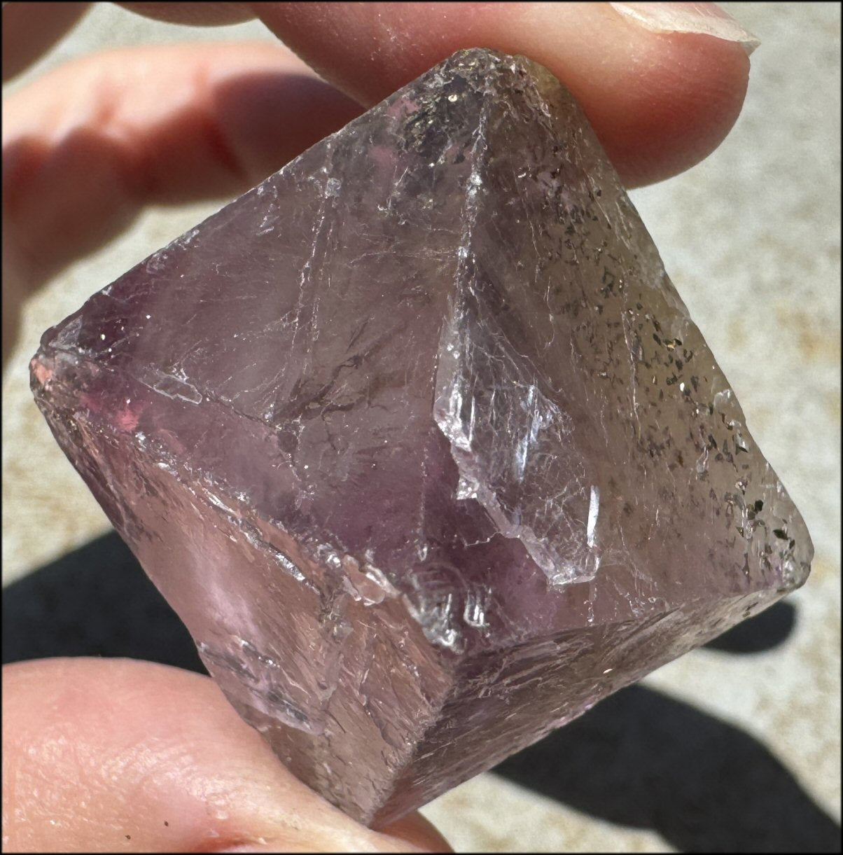 Natural Fluorite OCTAHEDRON Crystal with Pyrite - with Synergy 16+ years