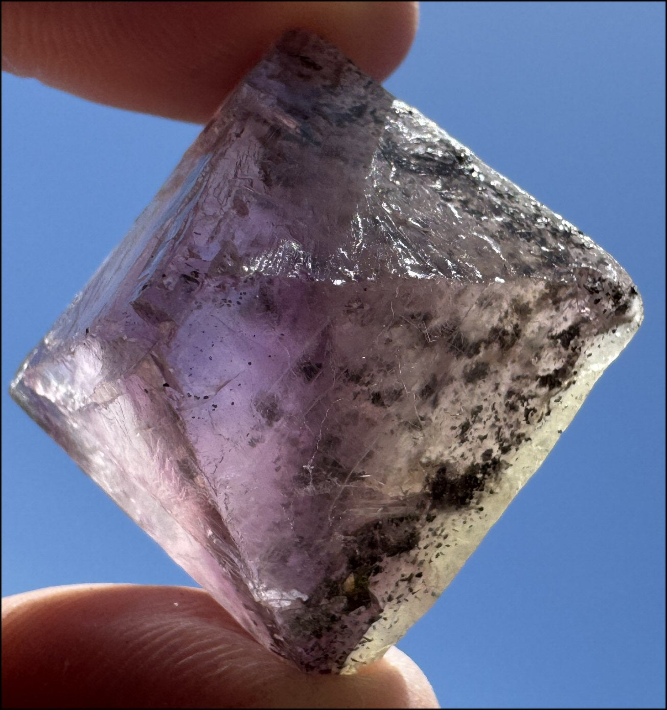 Natural Fluorite OCTAHEDRON Crystal with Pyrite - with Synergy 16+ years