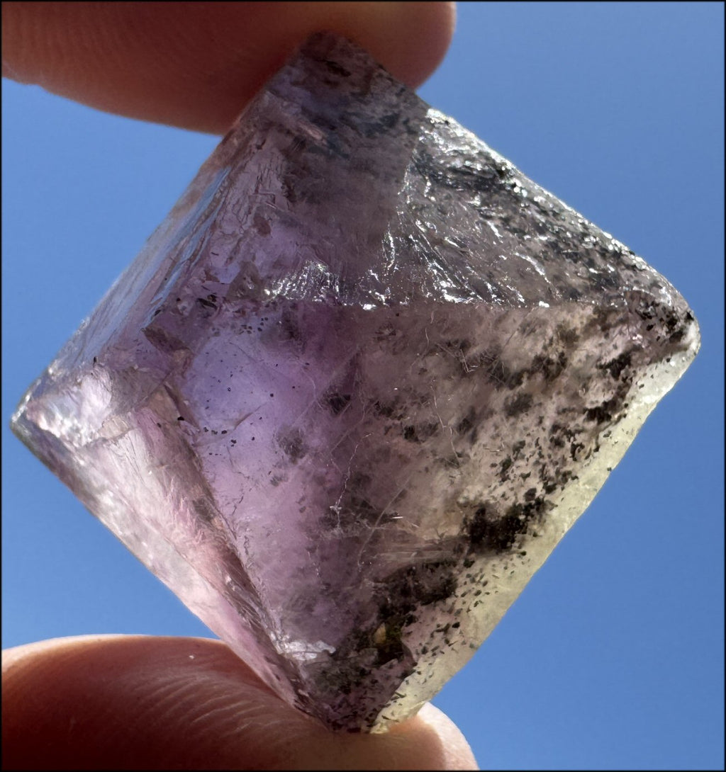 Natural Fluorite OCTAHEDRON Crystal with Pyrite - with Synergy 16+ years