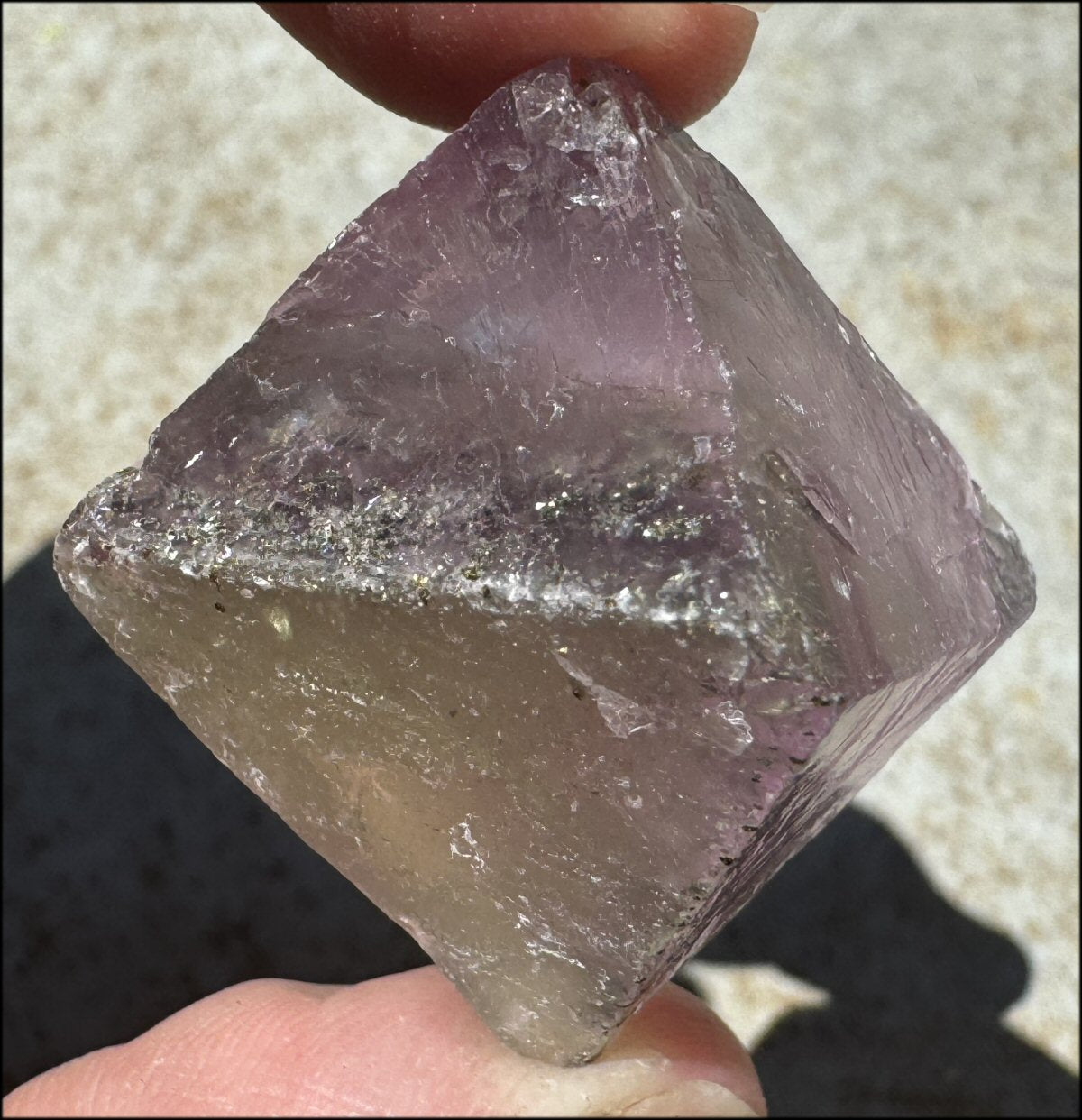 Natural Fluorite OCTAHEDRON Crystal with Pyrite - with Synergy 16+ years