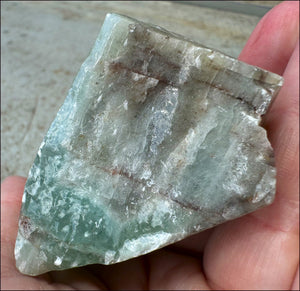 Banded GREEN Calcite Crystal Specimen with Hematite - Abundance, Intuition