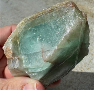 Banded GREEN Calcite Crystal Specimen with Hematite - Abundance, Intuition