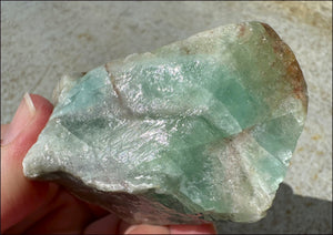 Banded GREEN Calcite Crystal Specimen with Hematite - Abundance, Intuition