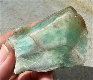 Banded GREEN Calcite Crystal Specimen with Hematite - Abundance, Intuition