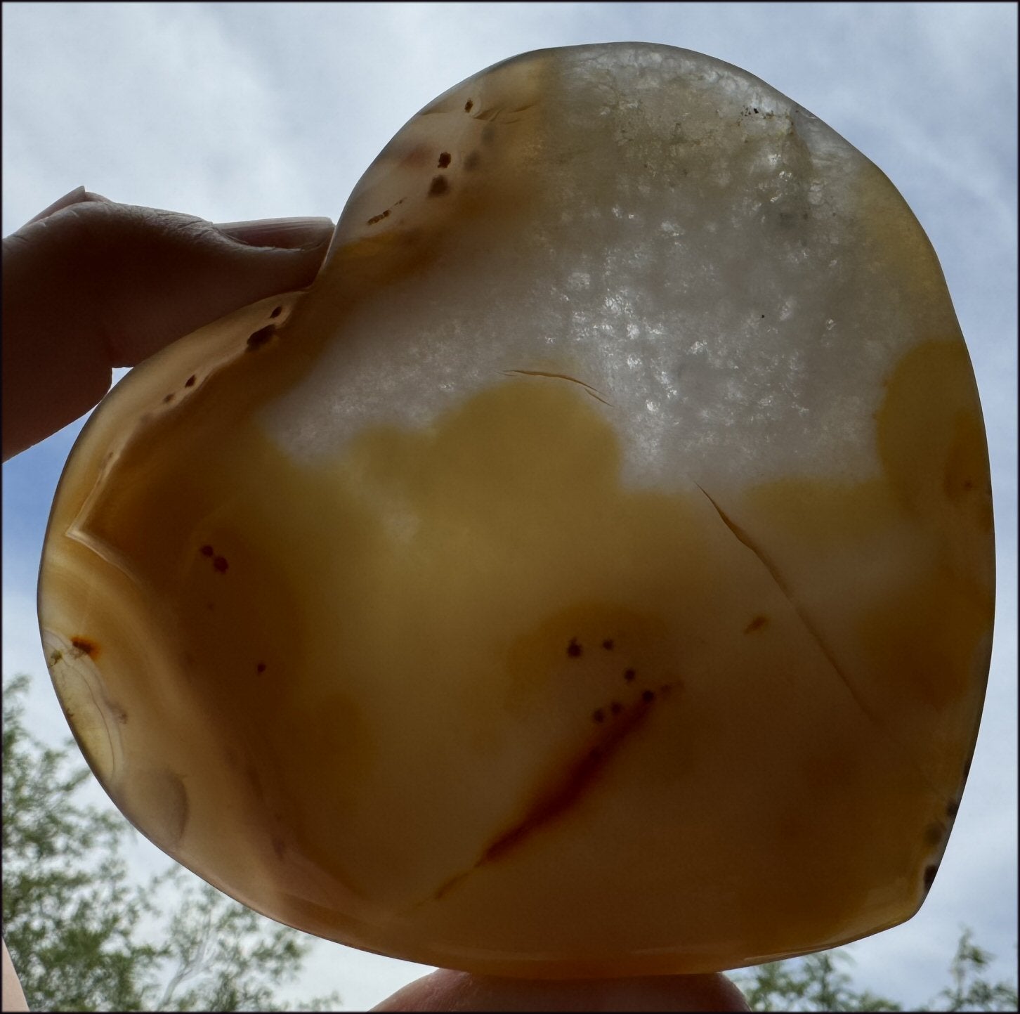 XL Agate Crystal HEART with Fantastic Druzy Crystal Lined VUG, Dendrites