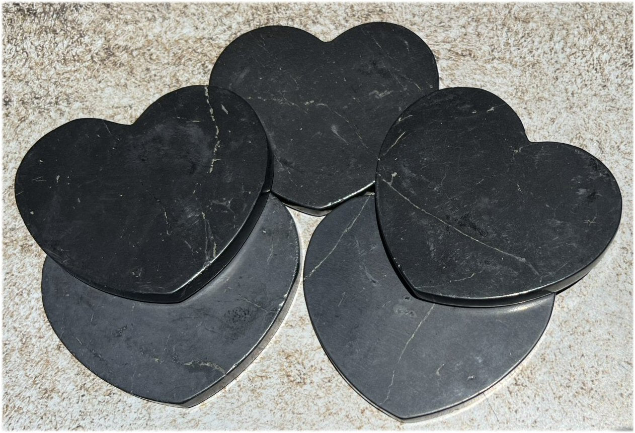 Heart Shaped SHUNGITE Charging Plate - Boost healing abilities, Connect with Mother Earth