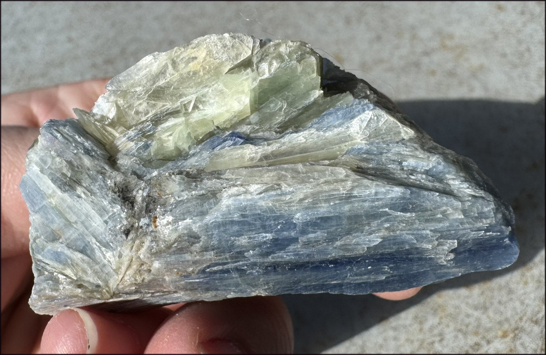 Natural Bi-Colored Blue + Green KYANITE Specimen - Attunement, Align Chakras