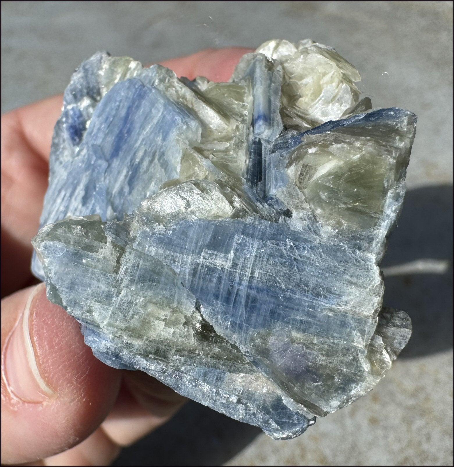 Natural Bi-Colored Blue + Green KYANITE Specimen - Attunement, Align Chakras