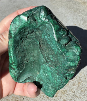 1,690ct XL Malachite Free-form Palm Stone - Heart Chakra - with Synergy 10+ years