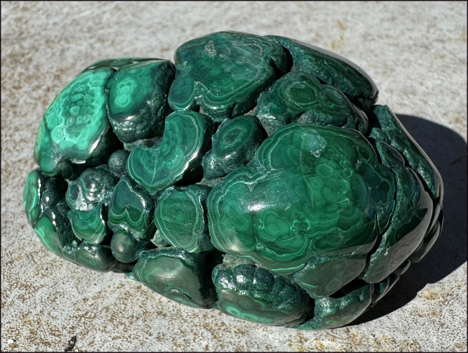 1,690ct XL Malachite Free-form Palm Stone - Heart Chakra - with Synergy 10+ years