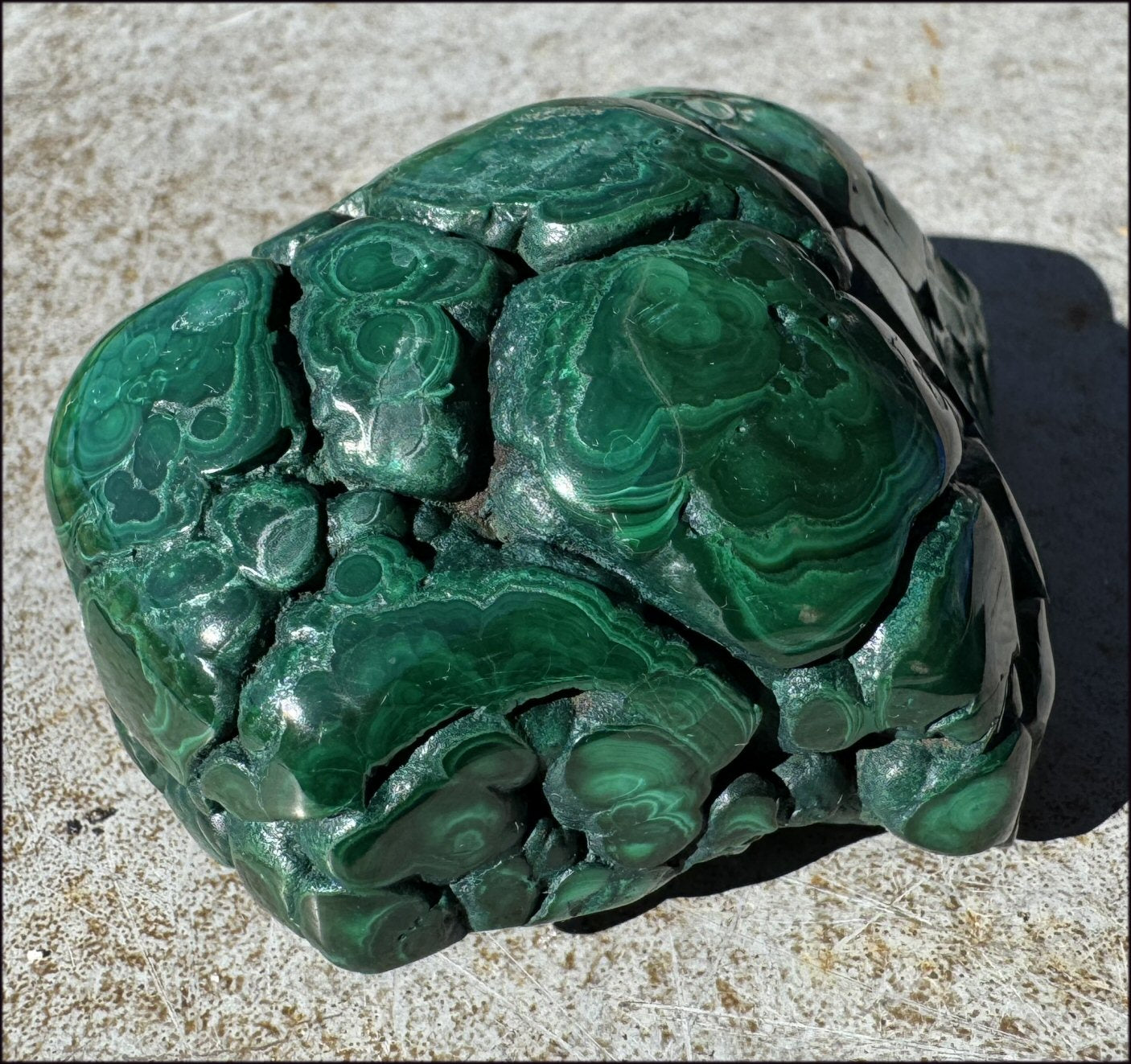 1,690ct XL Malachite Free-form Palm Stone - Heart Chakra - with Synergy 10+ years