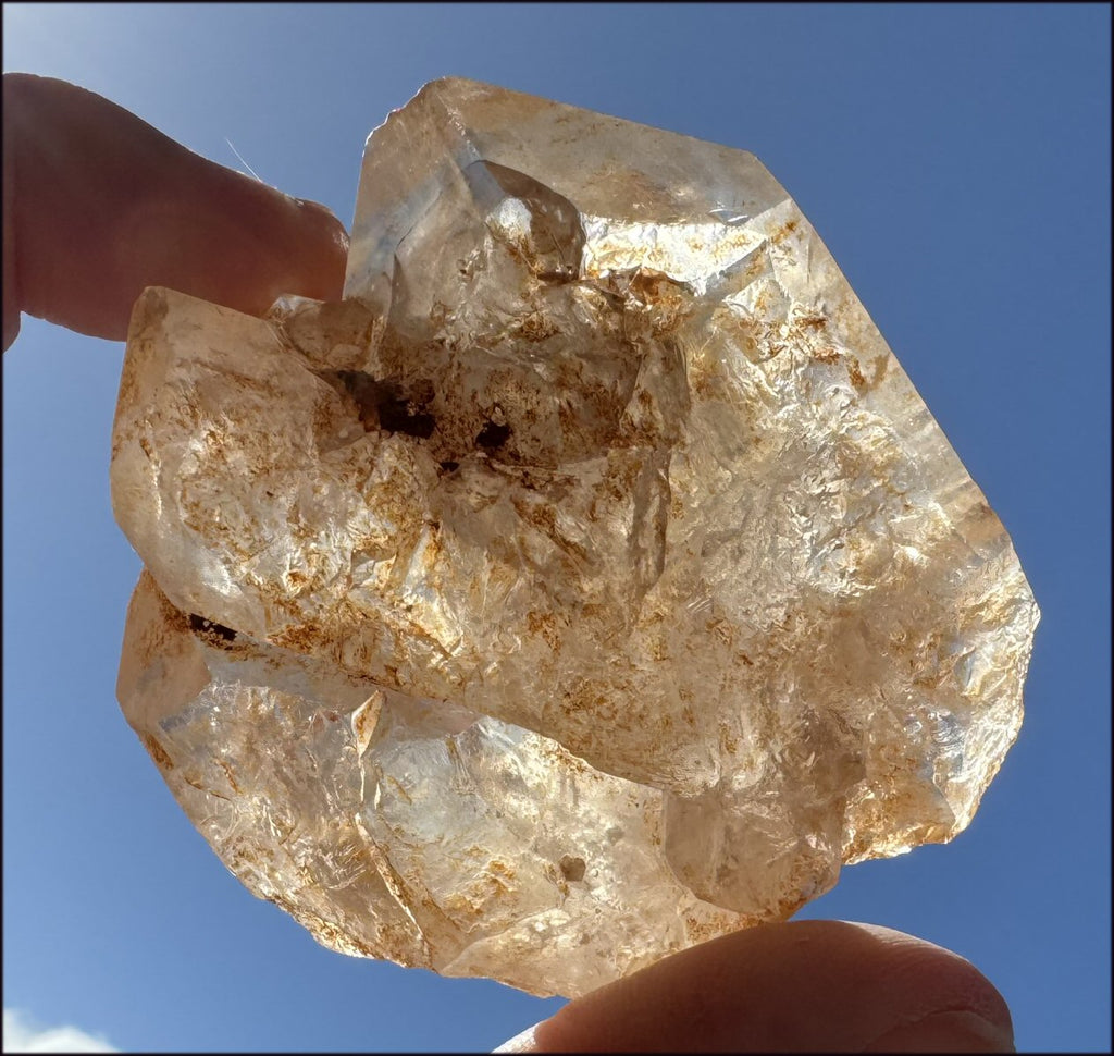 Self-Healed Tabular Moroccan Quartz Crystal Cluster with Hematite, Recordkeepers