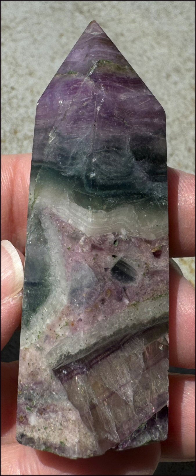 FLUORITE Crystal Obelisk - Peace & Calm, Great for meditation!