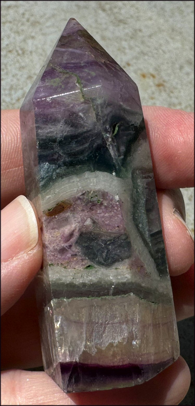 FLUORITE Crystal Obelisk - Peace & Calm, Great for meditation!