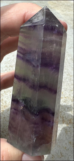 FLUORITE Crystal Obelisk with Hematite - Peace & Calm, Great for meditation!