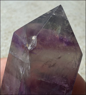 FLUORITE Crystal Obelisk with Hematite - Peace & Calm, Great for meditation!