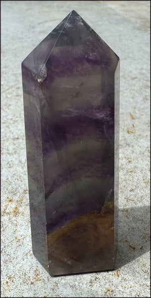 FLUORITE Crystal Obelisk with Hematite - Peace & Calm, Great for meditation!