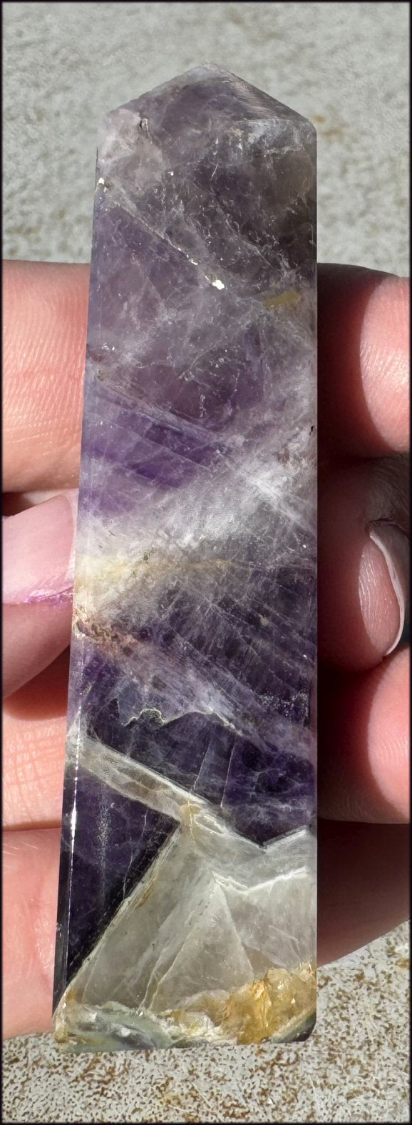 Polished Brazilian Super 7 Crystal Obelisk - AKA Melody's Stone