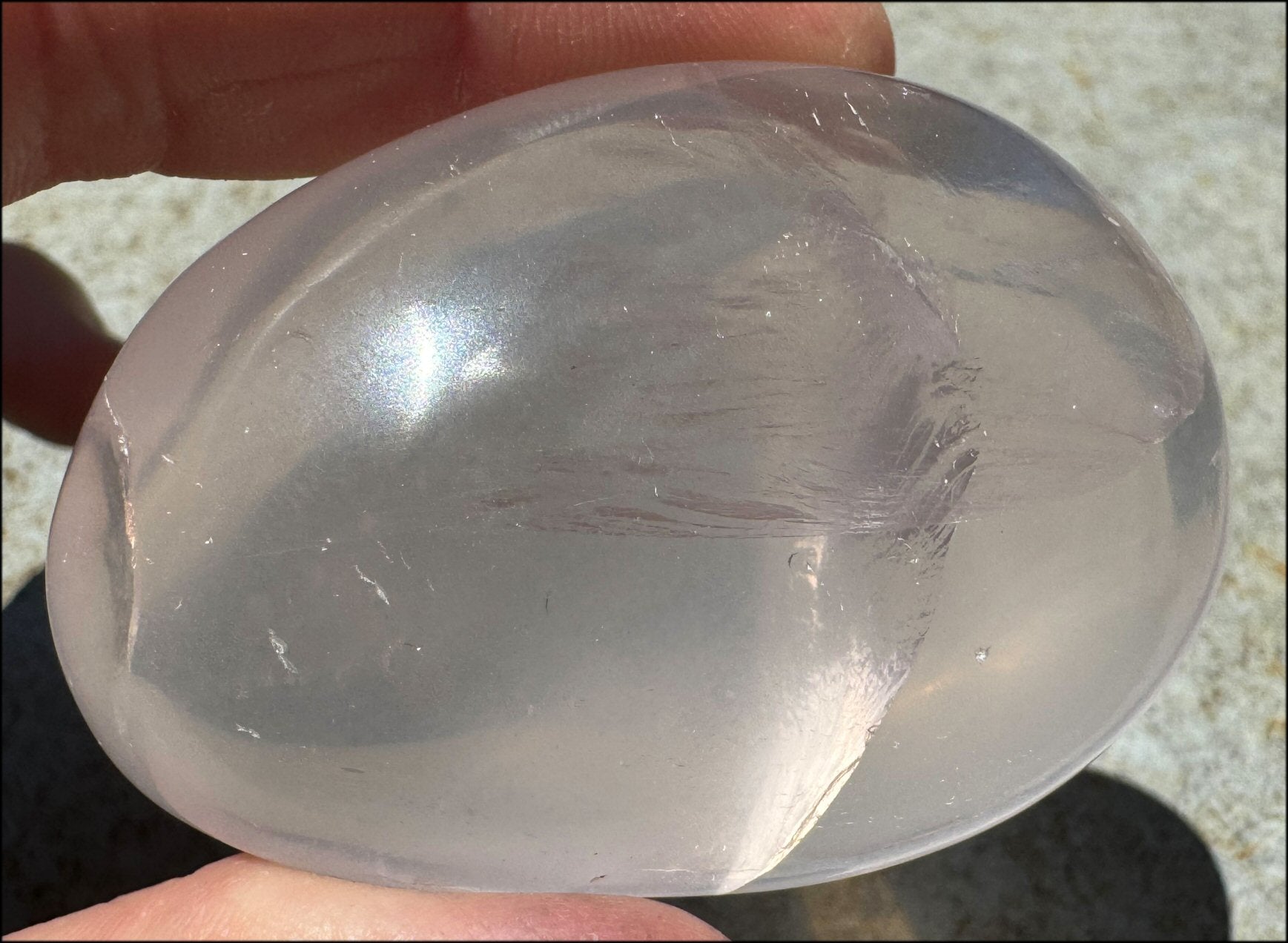 Gorgeous ~Gemmy~ Madagascar ROSE QUARTZ Crystal Palm Stone