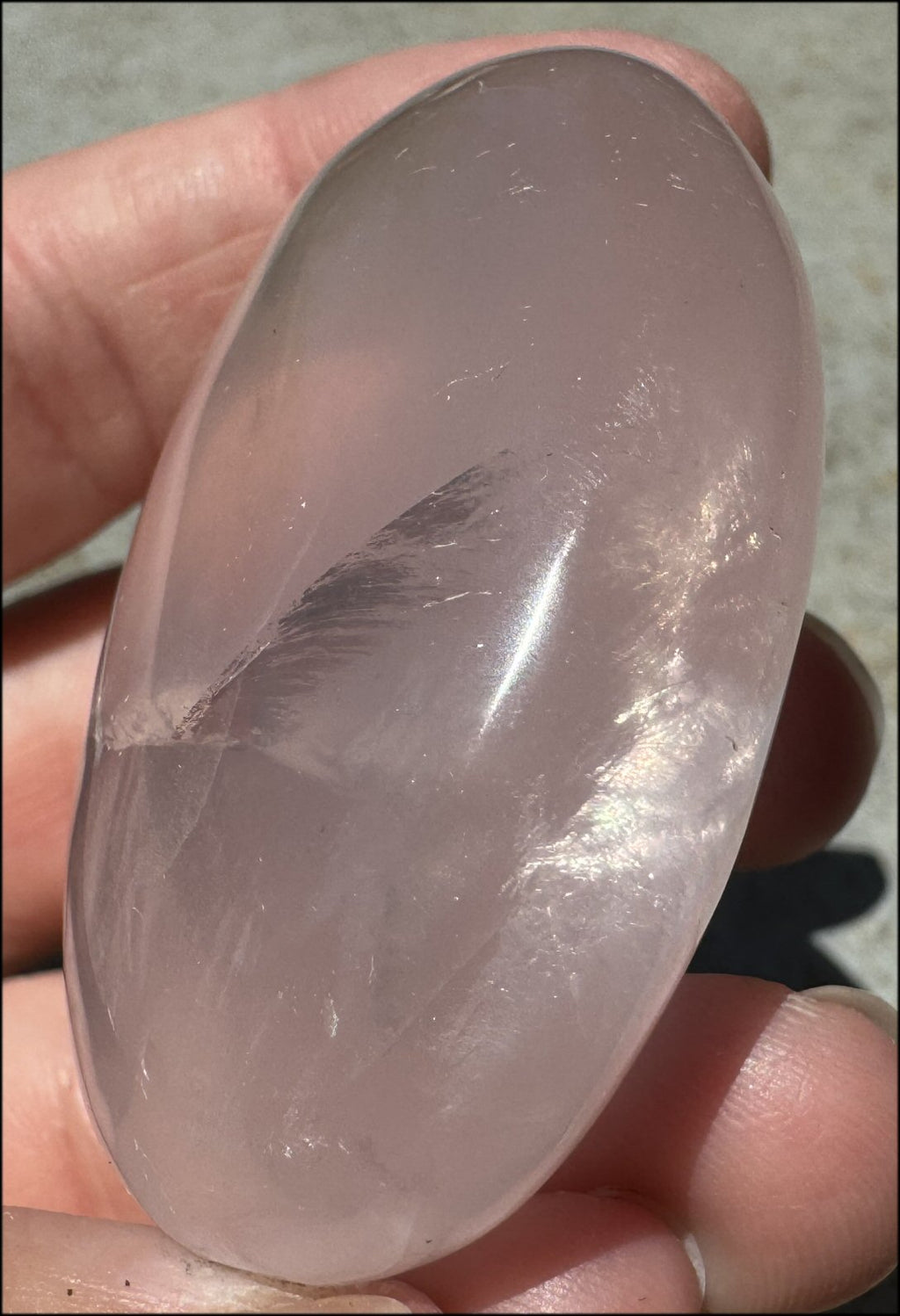 Gorgeous ~Gemmy~ Madagascar ROSE QUARTZ Crystal Palm Stone