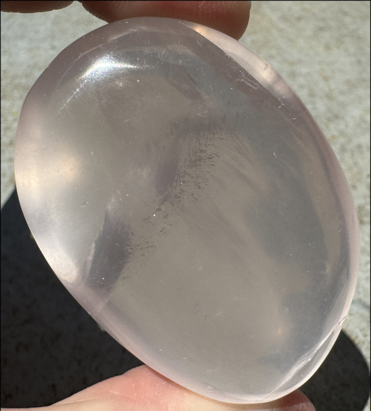 Gorgeous ~Gemmy~ Madagascar ROSE QUARTZ Crystal Palm Stone