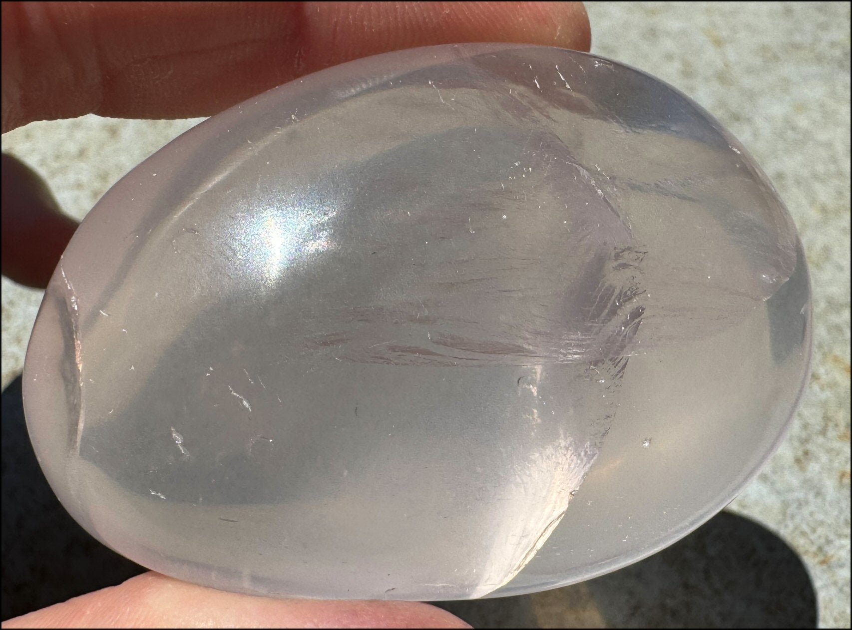 Gorgeous ~Gemmy~ Madagascar ROSE QUARTZ Crystal Palm Stone