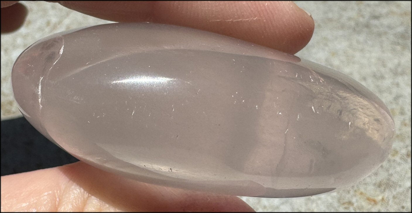 Gorgeous ~Gemmy~ Madagascar ROSE QUARTZ Crystal Palm Stone