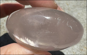 Gorgeous ~Gemmy~ Madagascar ROSE QUARTZ Crystal Palm Stone