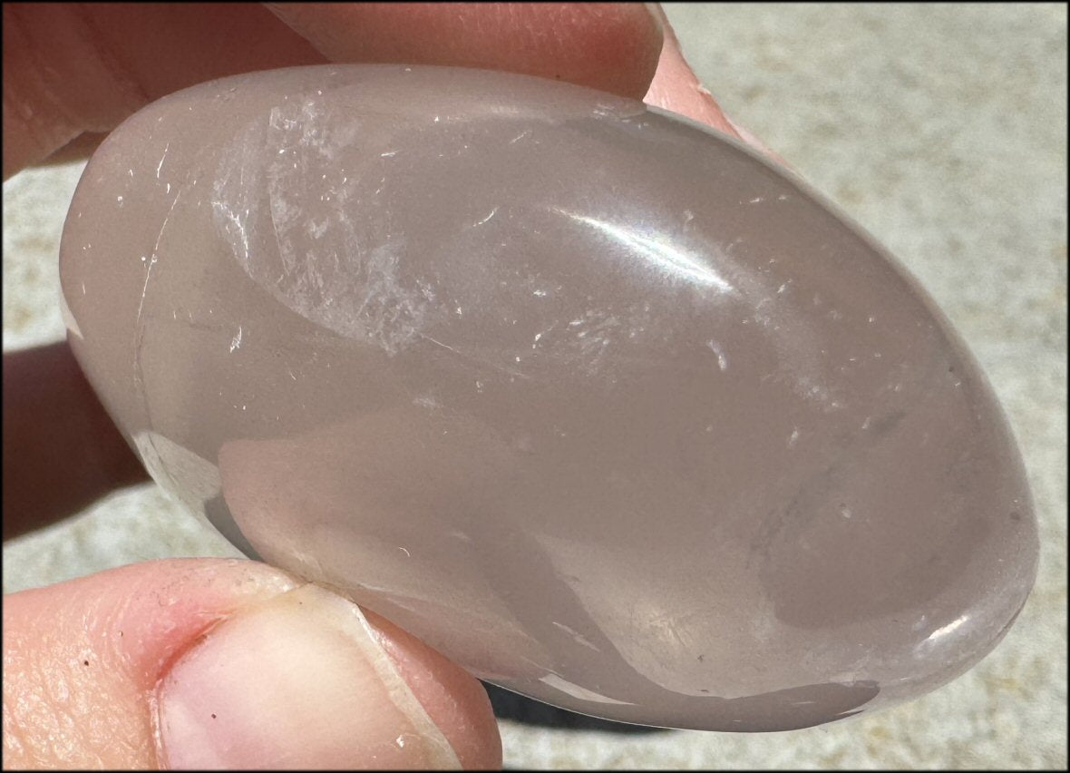 Gorgeous ~Gemmy~ Madagascar ROSE QUARTZ Crystal Palm Stone