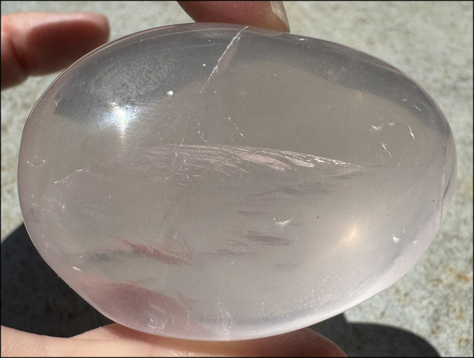 Gorgeous ~Gemmy~ Madagascar ROSE QUARTZ Crystal Palm Stone